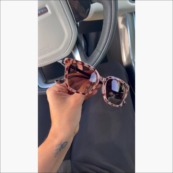 Square Oversized Metal Frame Polarized Sunglasses with UV Protection